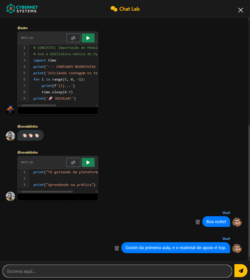 Interface do Chat Inteligente